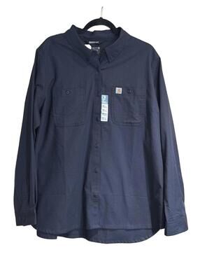 Carhartt Women's Rugged Flex Relaxed Fit Long Sleeve Shirt XXL Navy